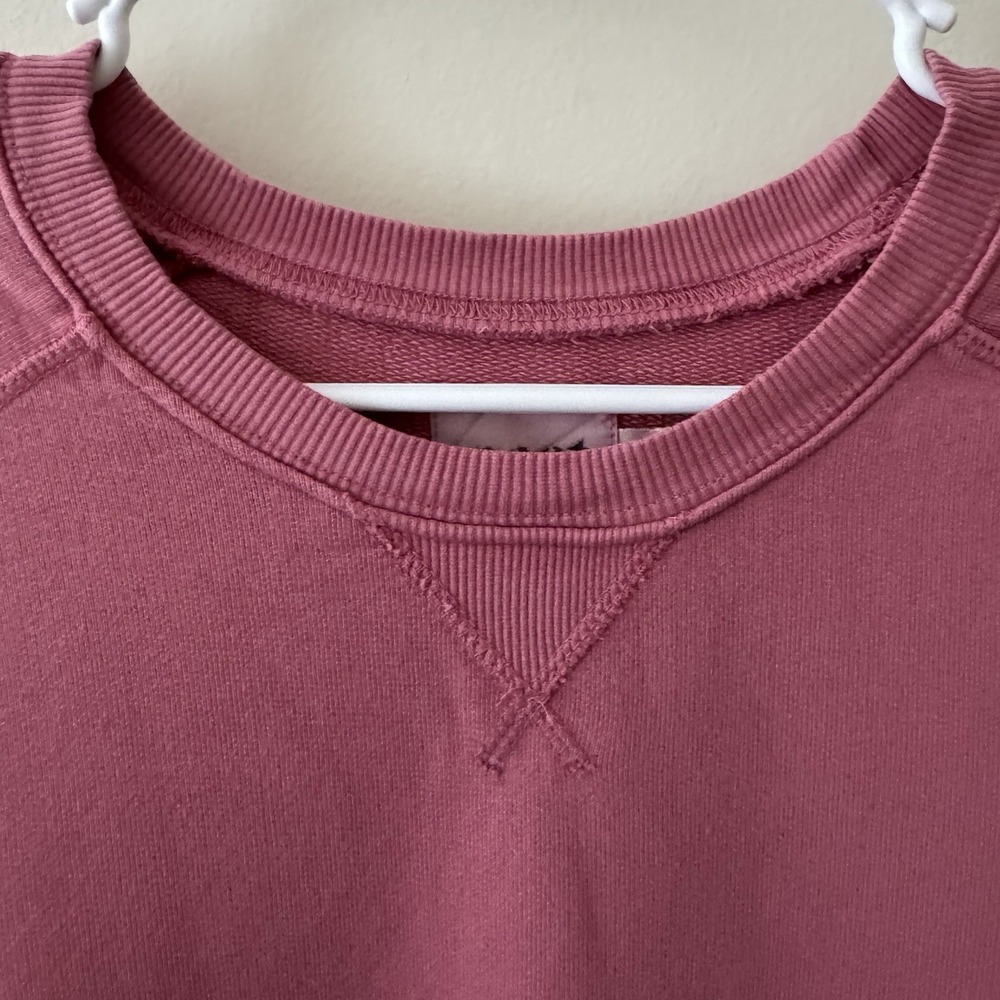 Pact Organic Cotton Crew Neck Sweatshirt Women's Large Dusty Rose Pink - Picture 2 of 8